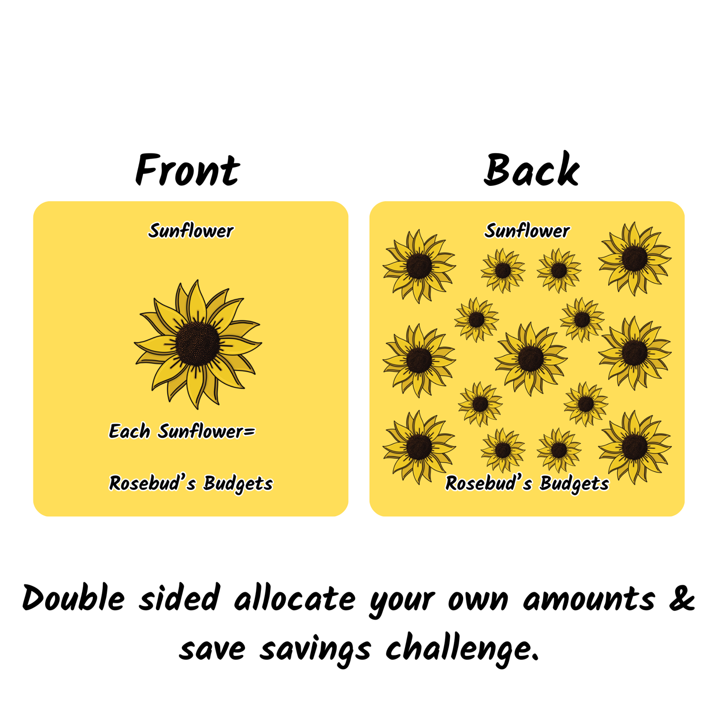 Sunflower Teeny Tiny saving challenge