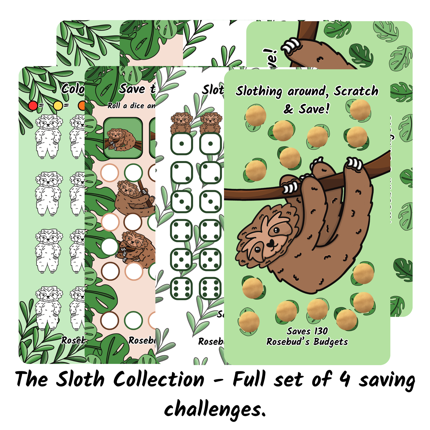 Sloth Collection - Full set of 4 saving challenge