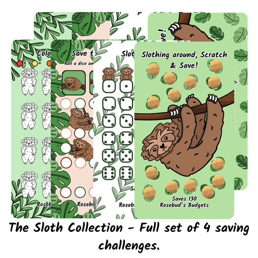 Sloth Collection - Full set of 4 saving challenge